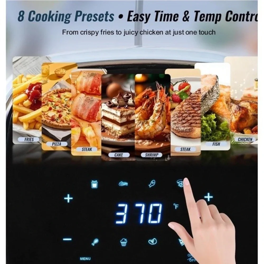 Charmi 5QT Air Fryer Retro Design Stylish Countertop‎ Look In Blue Nonstick NIB